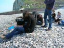 Tournage d'un film de baccalauréat sur la plage des Petites Dalles